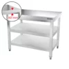 Nerezový pracovný stôl Premium – 1600 x 700 mm, so základnou policou a medzipoličkou - Image 3