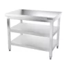 Nerezový pracovný stôl Premium – 1600 x 700 mm, so základnou policou a medzipoličkou - Image 4