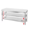 Pracovný stôl PREMIUM z nerezovej ocele – 1600x800mm, s antiblokovou podložkou - Image 4