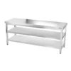 Nerezový pracovný pult premium – 1600x600mm, so základnou a medzipoličkou - Image 3