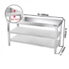 Nerezový pracovný stôl Premium – 1600 x 700 mm, so základnou policou a medzipoličkou