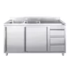Skrinka pod umývadlo – 1800x600mm, trojzásuvková, 2 ľavé umývadlá - Image 3