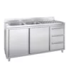 Skrinka pod umývadlo – 1800x600mm, trojzásuvková, 2 ľavé umývadlá - Image 4