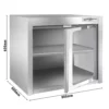 Nerezová nástenná skrinka Premium – 800x400mm, krídlové sklenené dvere, výška 650mm