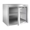 Nerezová nástenná skrinka Premium – 800x400mm, krídlové sklenené dvere, výška 650mm - Image 2