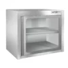 Nerezová nástenná skrinka Premium – 800x400mm, krídlové sklenené dvere, výška 650mm - Image 3