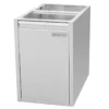 Nerezový odpadkový kôš – 0,4 m, modul podstavca, 800 mm hlboký - Image 3