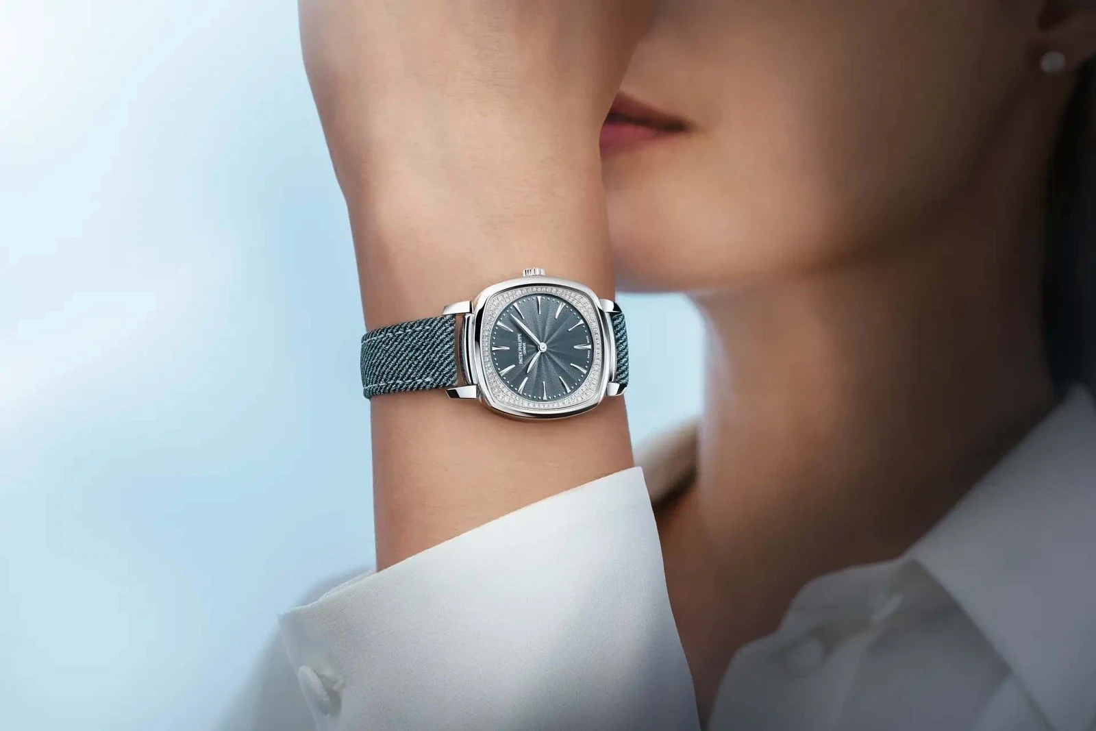 The Patek Philippe Gondolo Ladies First Ref. 7043G-001 worn on the wrist