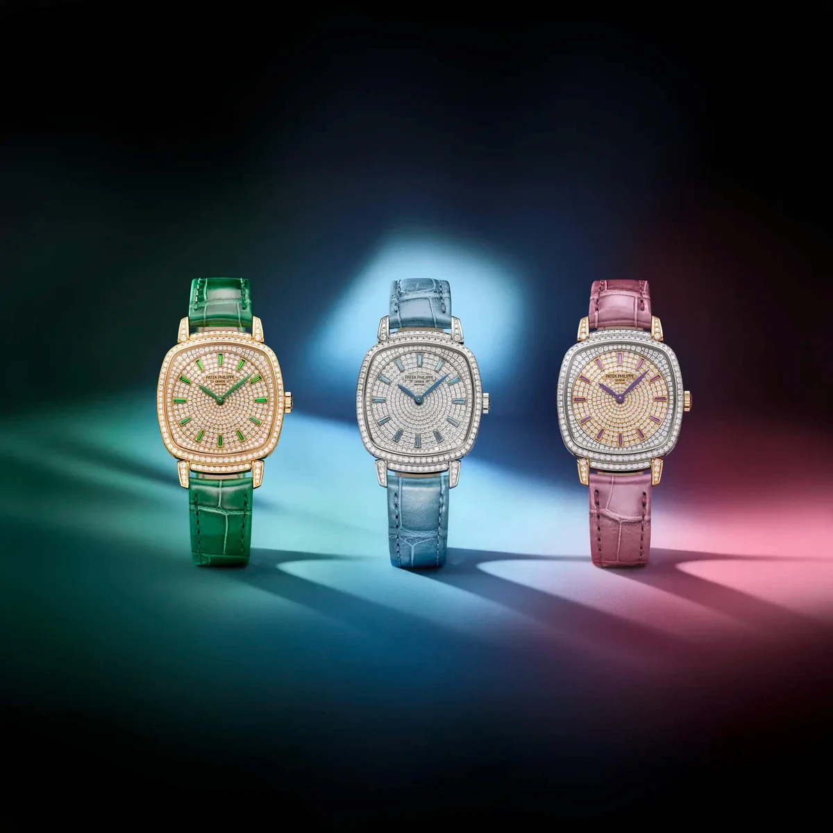 The three Patek Philippe Gondolo Ladies First Joaillerie models
