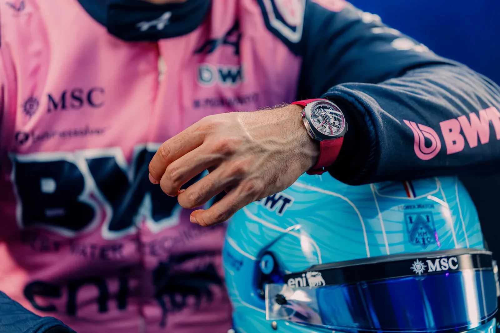 H. Moser & Cie. dressed its Streamliner Alpine duo in pink for the 2026 season / Photo Credit: Alpine / H. Moser & Cie.