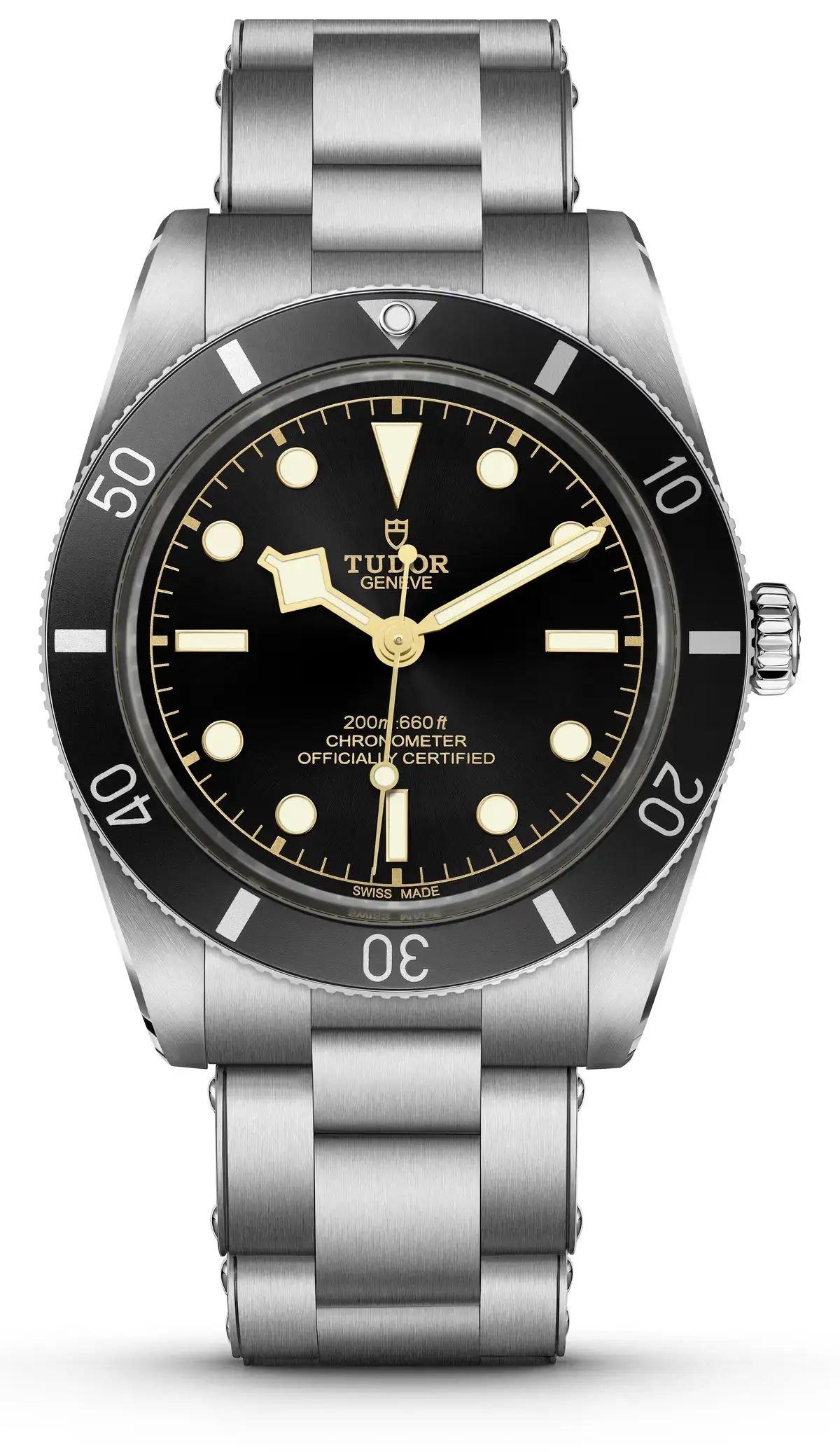 Entry luxury watches 2026: Tudor Black Bay 54 Ref. M79000N-0001 in steel with a black dial and bracelet