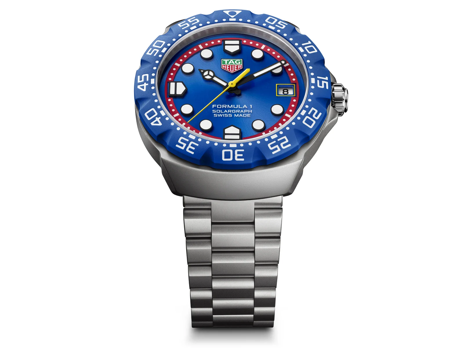 TAG Heuer Formula 1 Solargraph x Oracle Red Bull Racing 38mm sandblasted steel case with blue TH-Polylight bezel