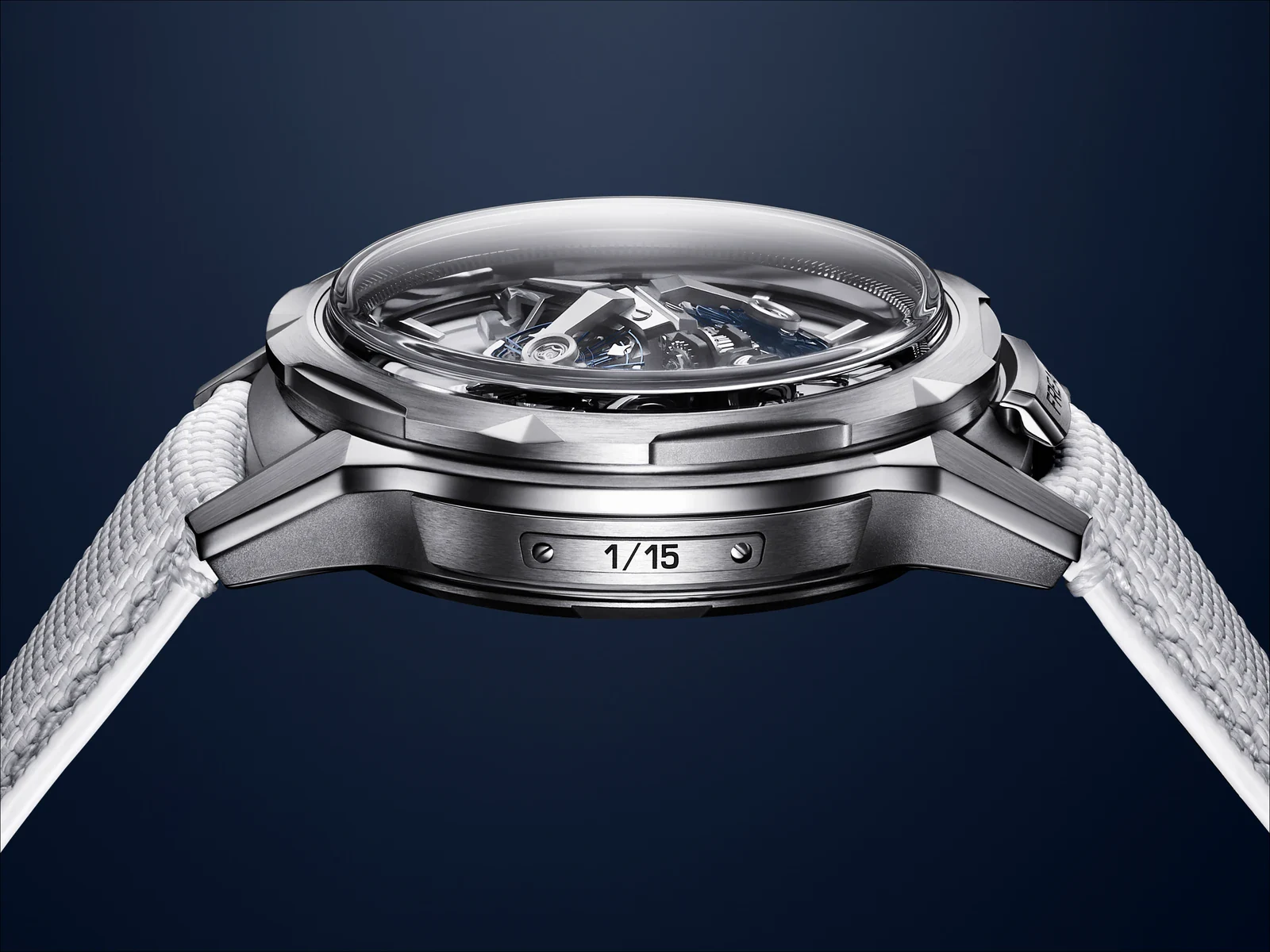 Profile of the Ulysse Nardin Freak S Howlite titanium case marked 1/15