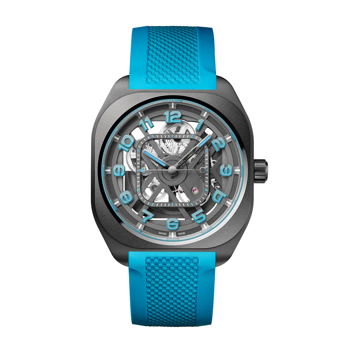 GPHG 2026 predictions: Hermès H08 squelette in titanium with openworked black dial and blue rubber strap
