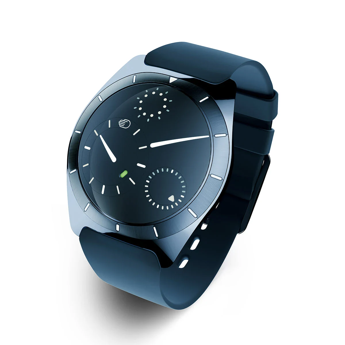 Ressence TYPE 10 DN three-quarter view of the oil-filled ROCS 10 dial