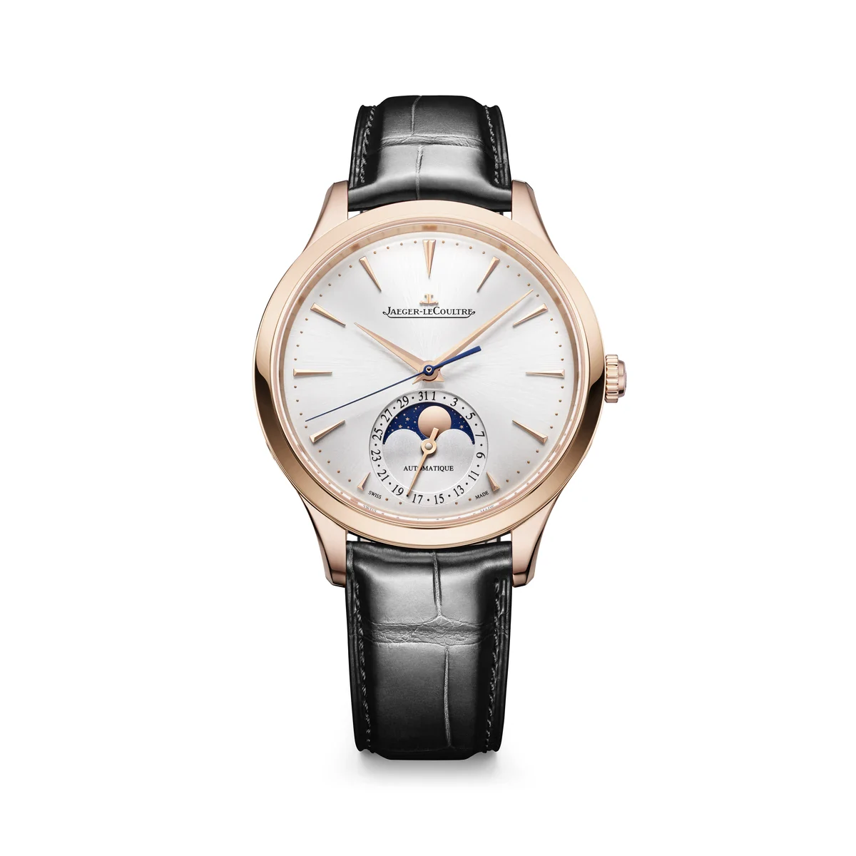 Jaeger-LeCoultre Master Ultra Thin Moon Ref. Q1242521 in 36mm pink gold on black alligator strap