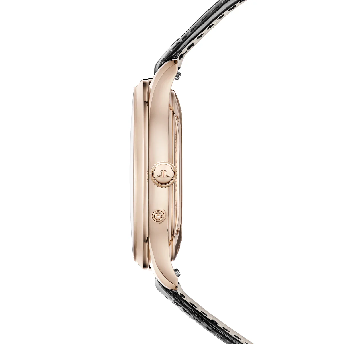 Jaeger-LeCoultre Master Ultra Thin Moon pink gold case profile showing the 9.3mm thickness