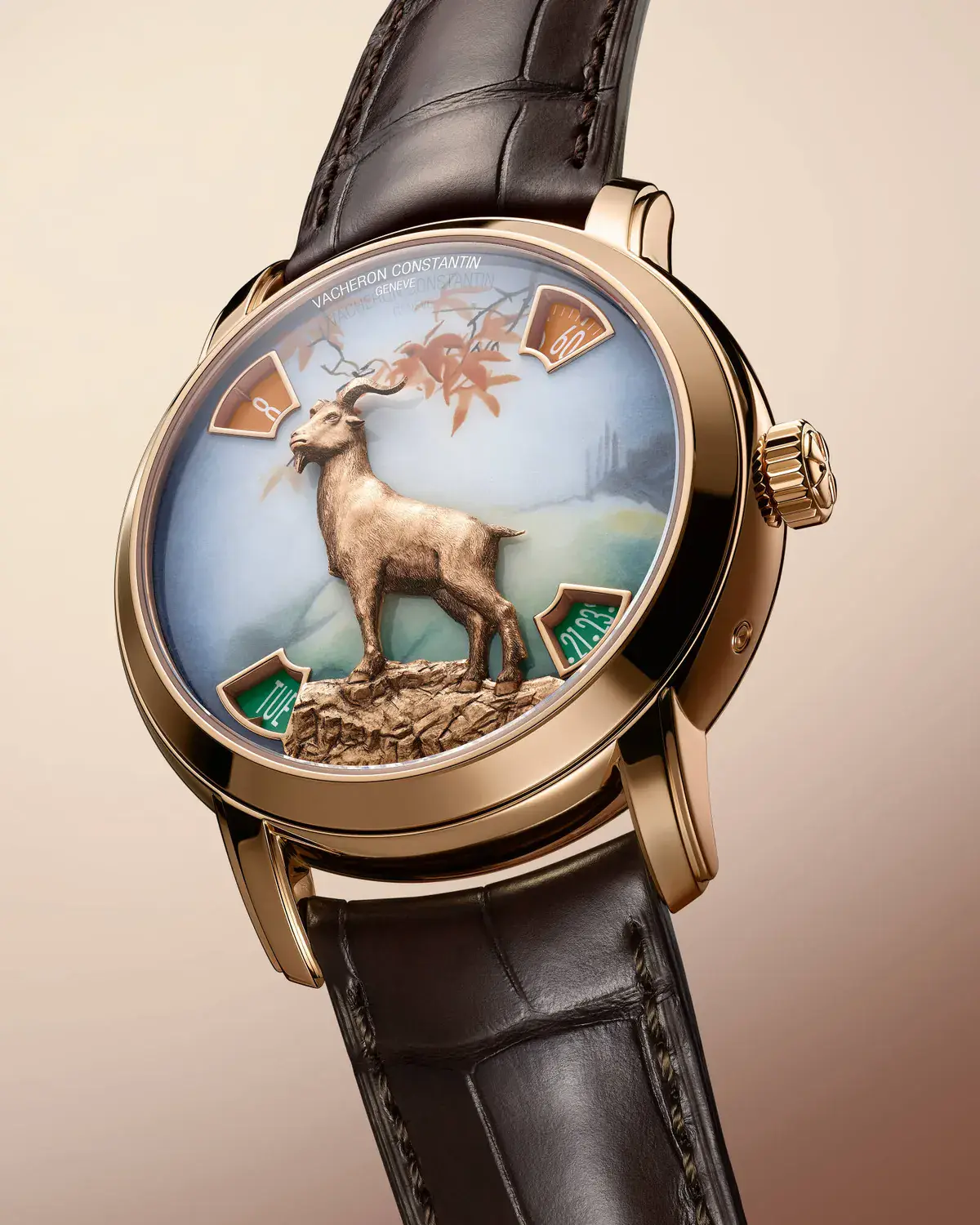 Vacheron Constantin Year of the Goat 18k pink gold dial with hand-engraved goat