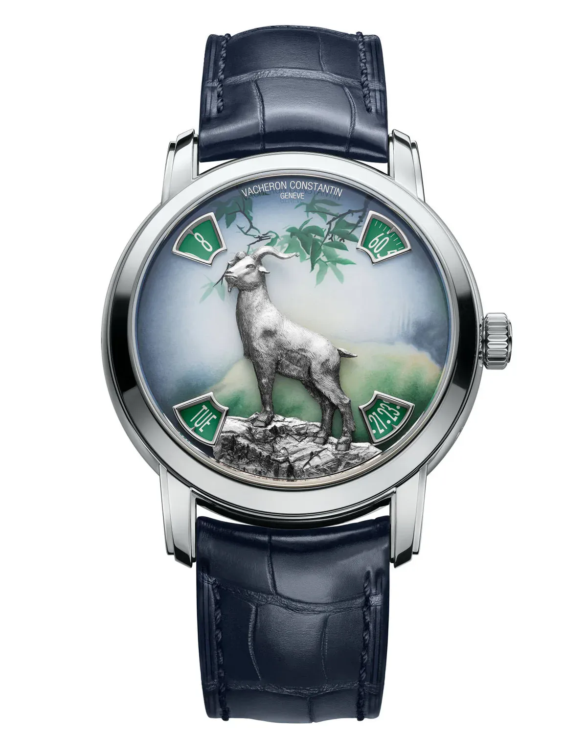 Vacheron Constantin Year of the Goat platinum watch studio shot