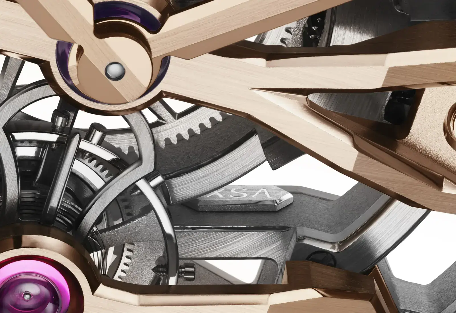 Girard-Perregaux Laureato Fifty Three Gold Bridges openworked dial detail