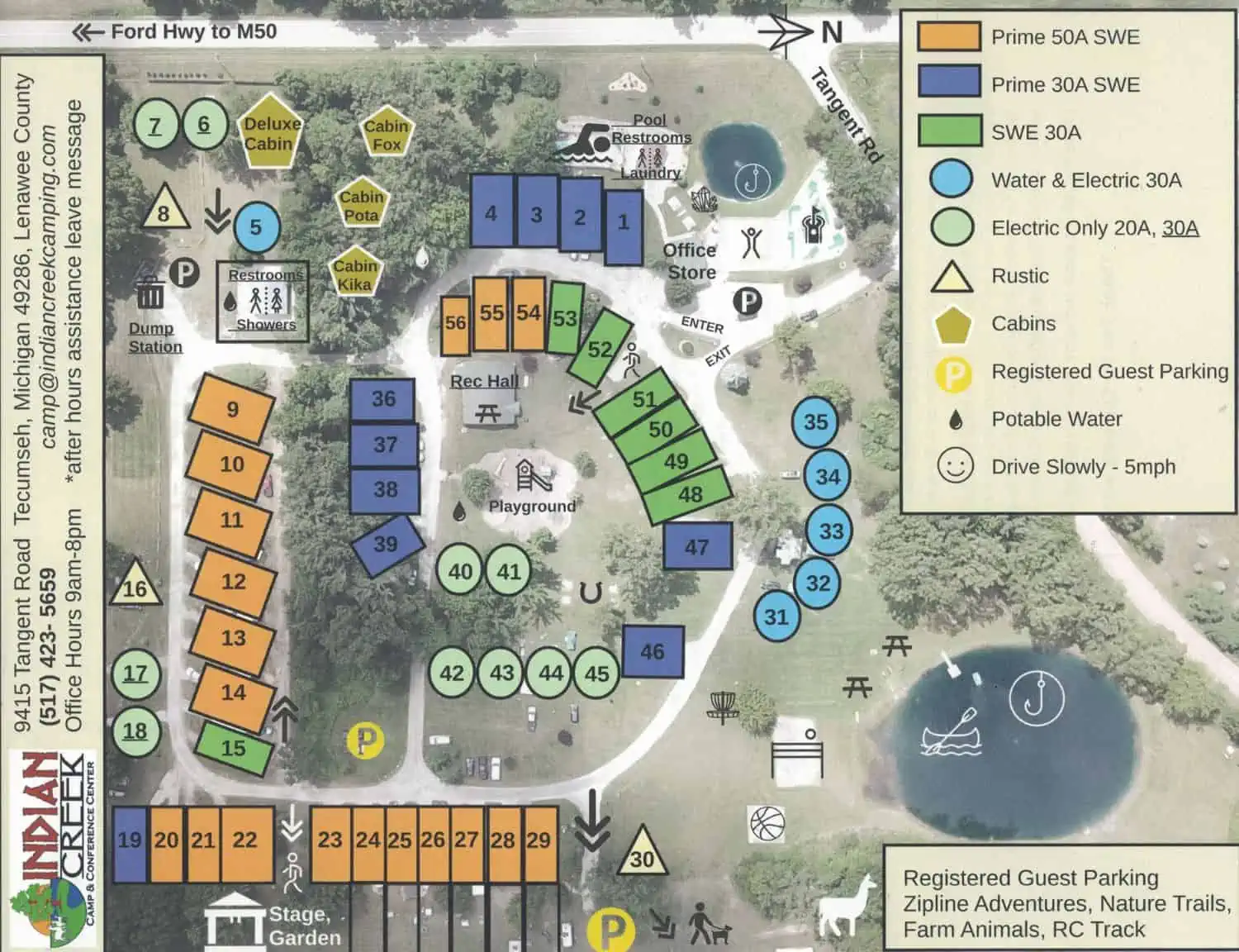 map drawing of indian creek campground