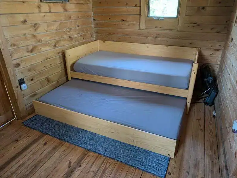 trundle bed for sleeping inside camping cabin