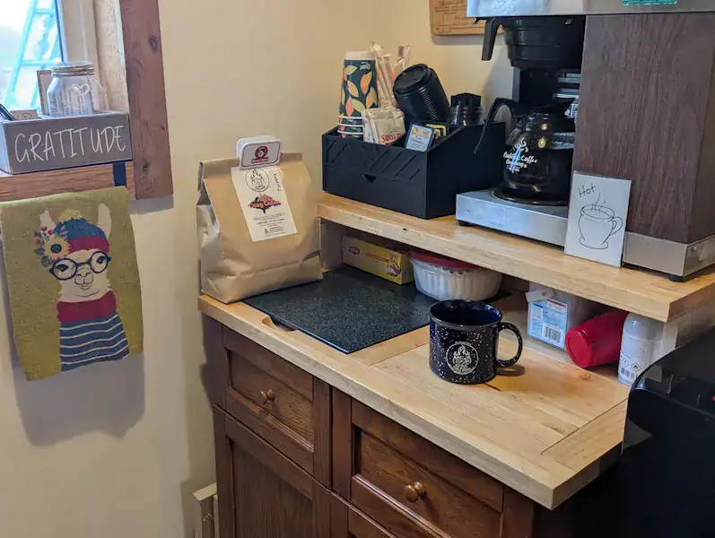 coffee station at campground