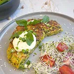 chickpea fritters served as a main dish