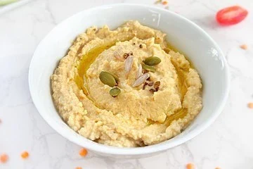 un délicieux houmous lentilles corail parfait pour l'apéro et petites faims