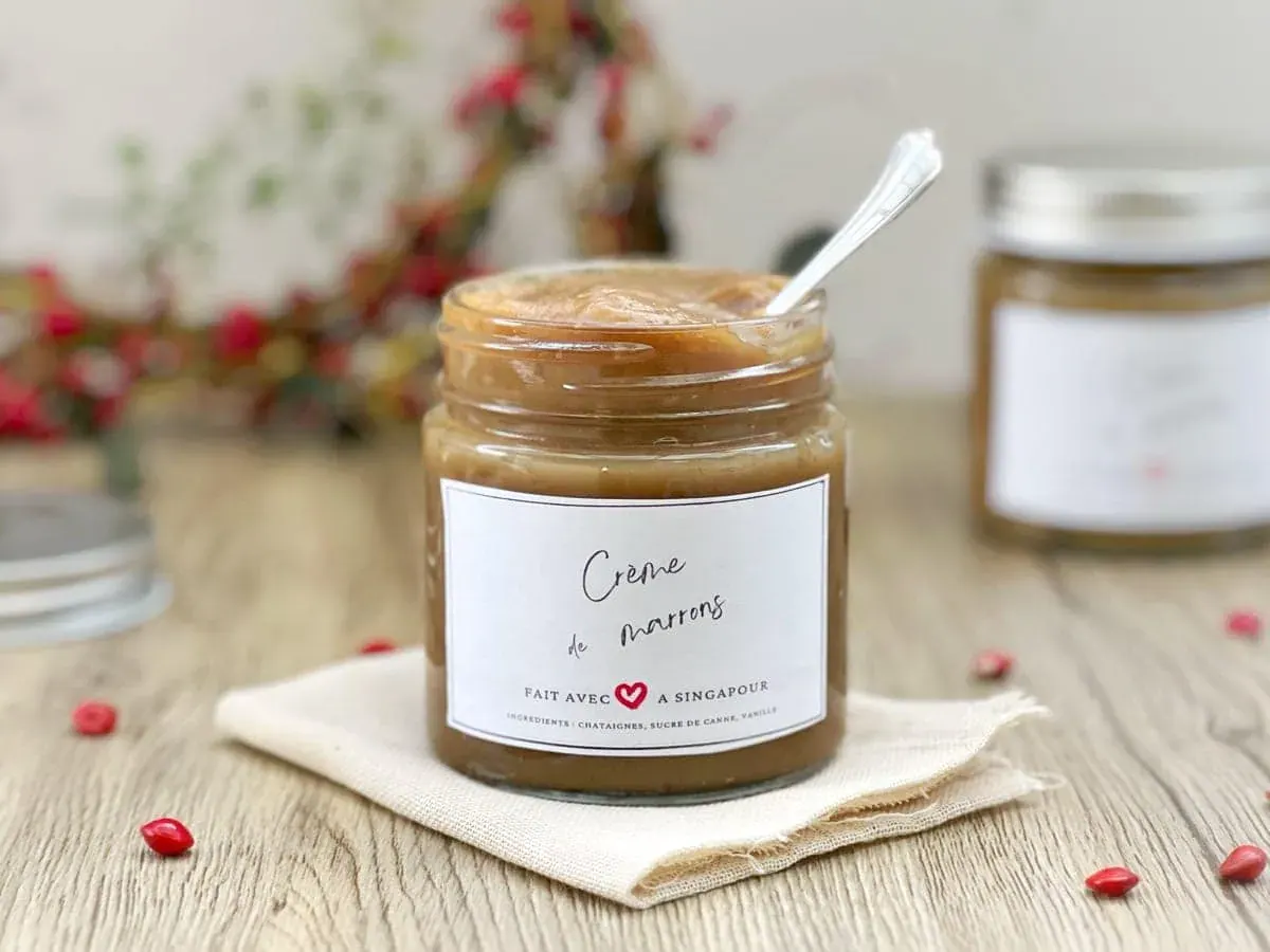 une délicieuse creme de marrons faite pour des desserts d'hiver maison et fruités
