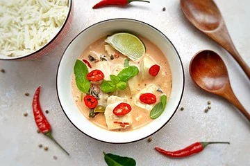 Un curry rouge presque végétarien