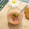 un gaspacho pastèque tout en légèreté, parfait pour un guide légumes et légumineuses