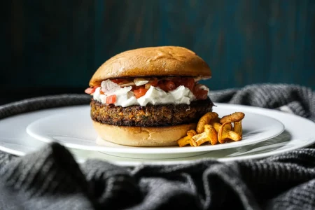 Eierschwammerl Burger - vegetarischer Burger aus Eierschwammerln