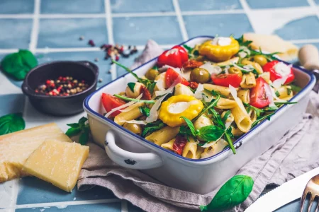 Caprese Nudelsalat Mediterran