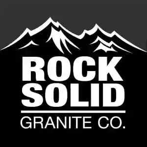 Rock Solid Granite logo with mountain graphic and bold text.