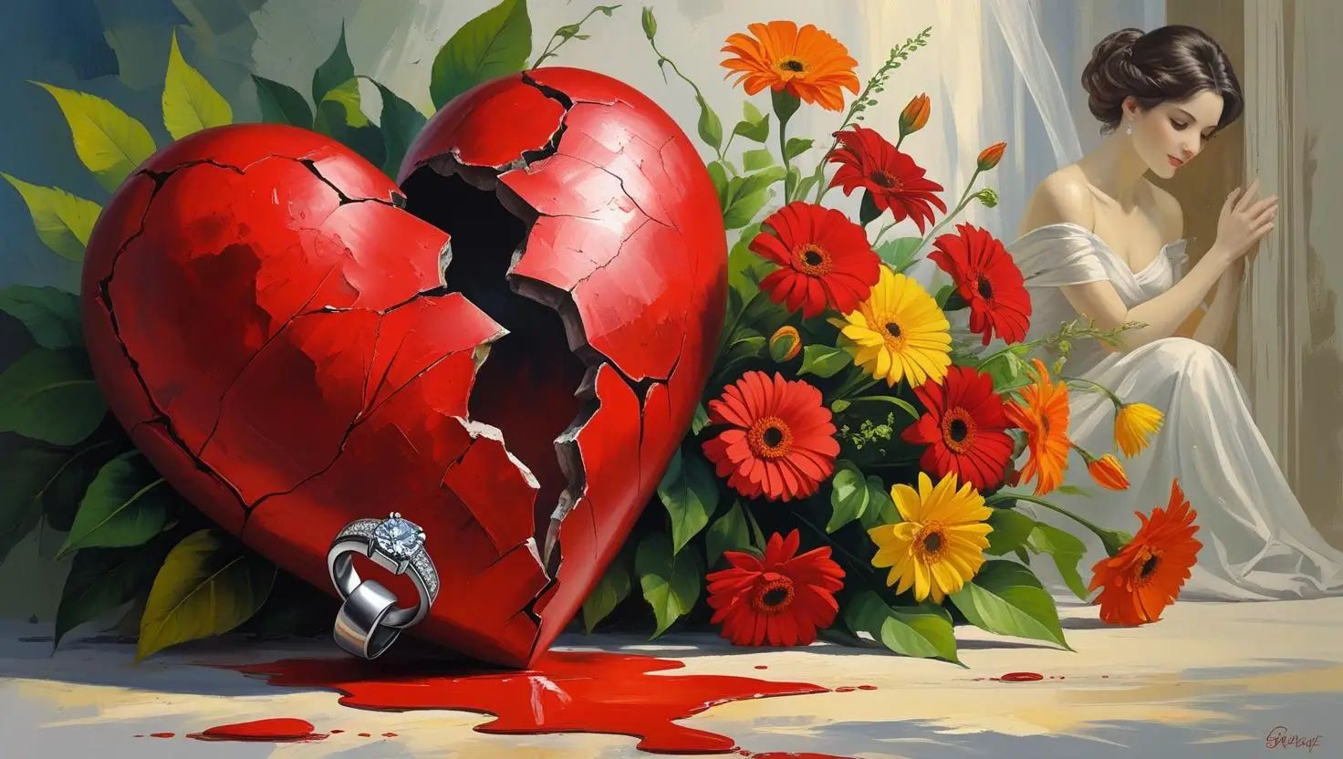 An image depicting elements like marriage, divorce, relationships, and life.