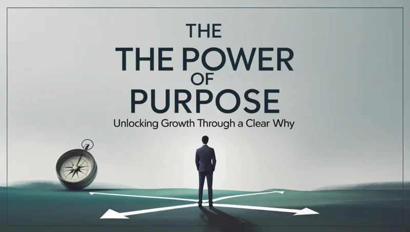 A professional standing at crossroads with a compass, symbolizing power of purpose, clarity, and growth direction.