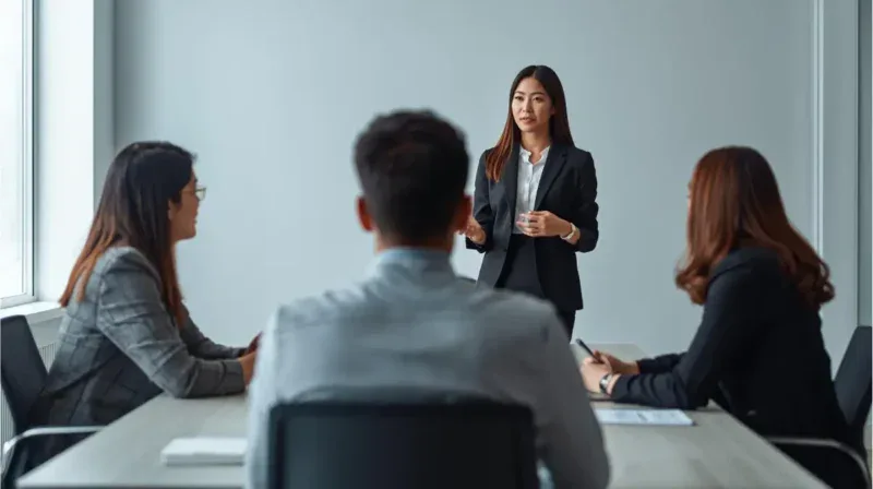 Power Authority and Influence in the workplace shown through a corporate meeting discussion