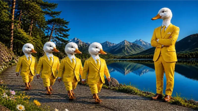 Knowing When to Step Back: A duck leader allowing his team to move forward independently.