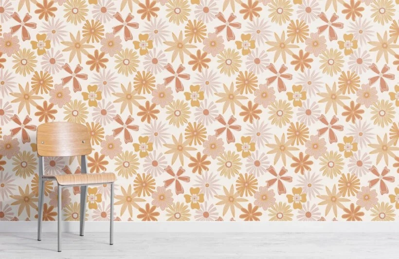 Orange Retro Wallpaper.