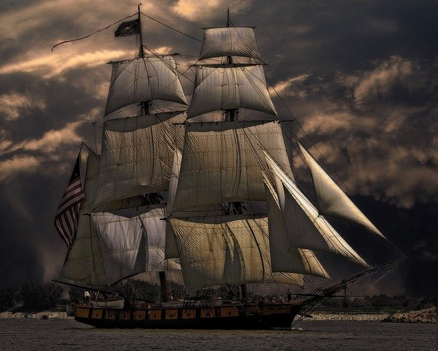 sailing vessel, weather storm glass