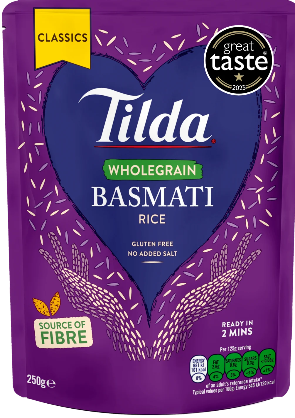Tilda Wholegrain Basmati rice 250g_GREAT TASTE