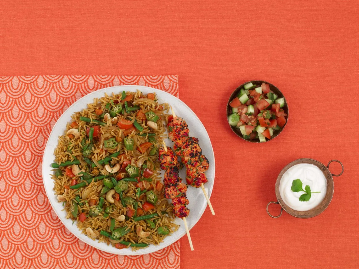 Tilda Masala_Vegetable Pilaf & skewers min