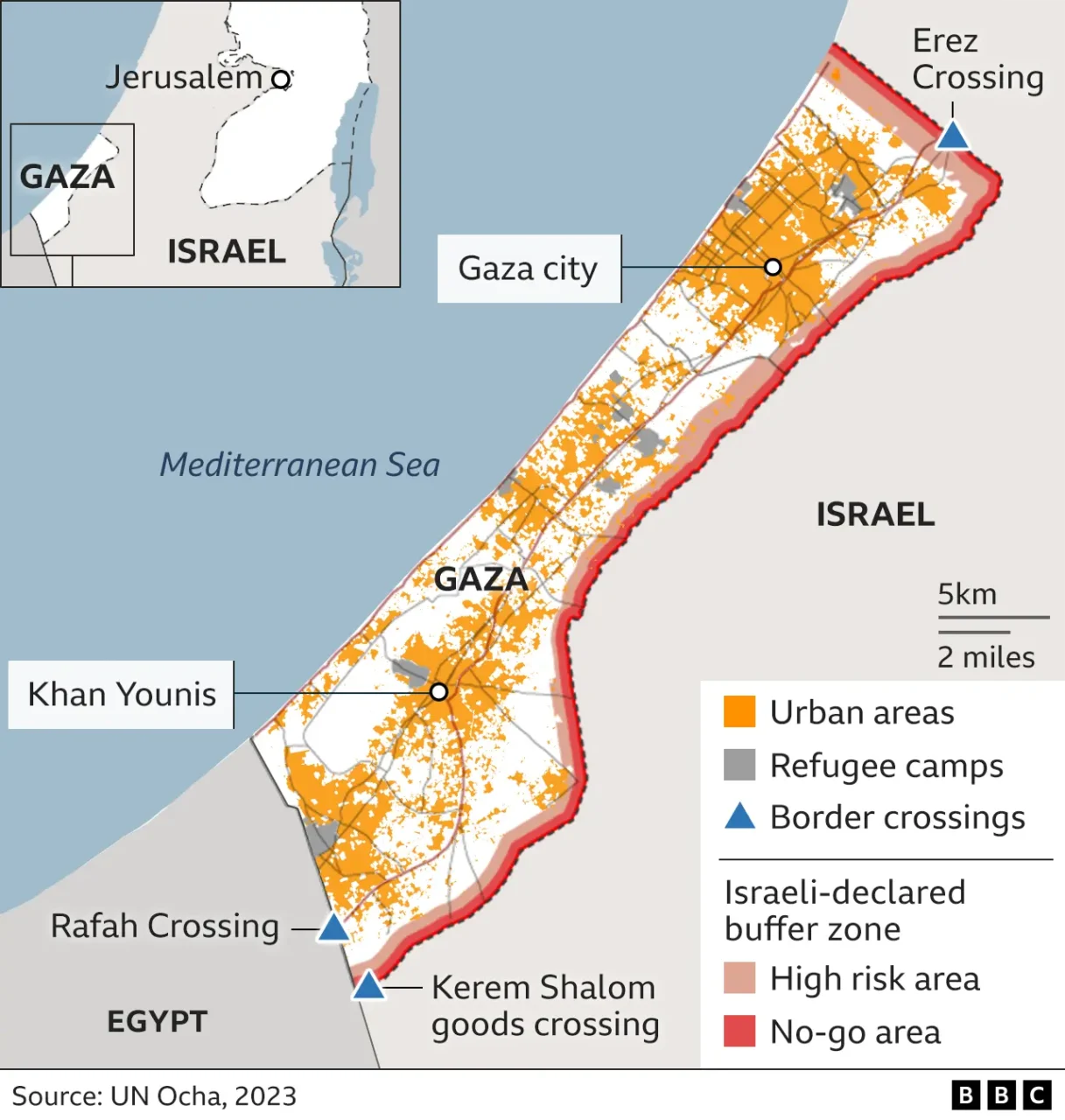 Current map of palestine showing the borders imposed by israel.