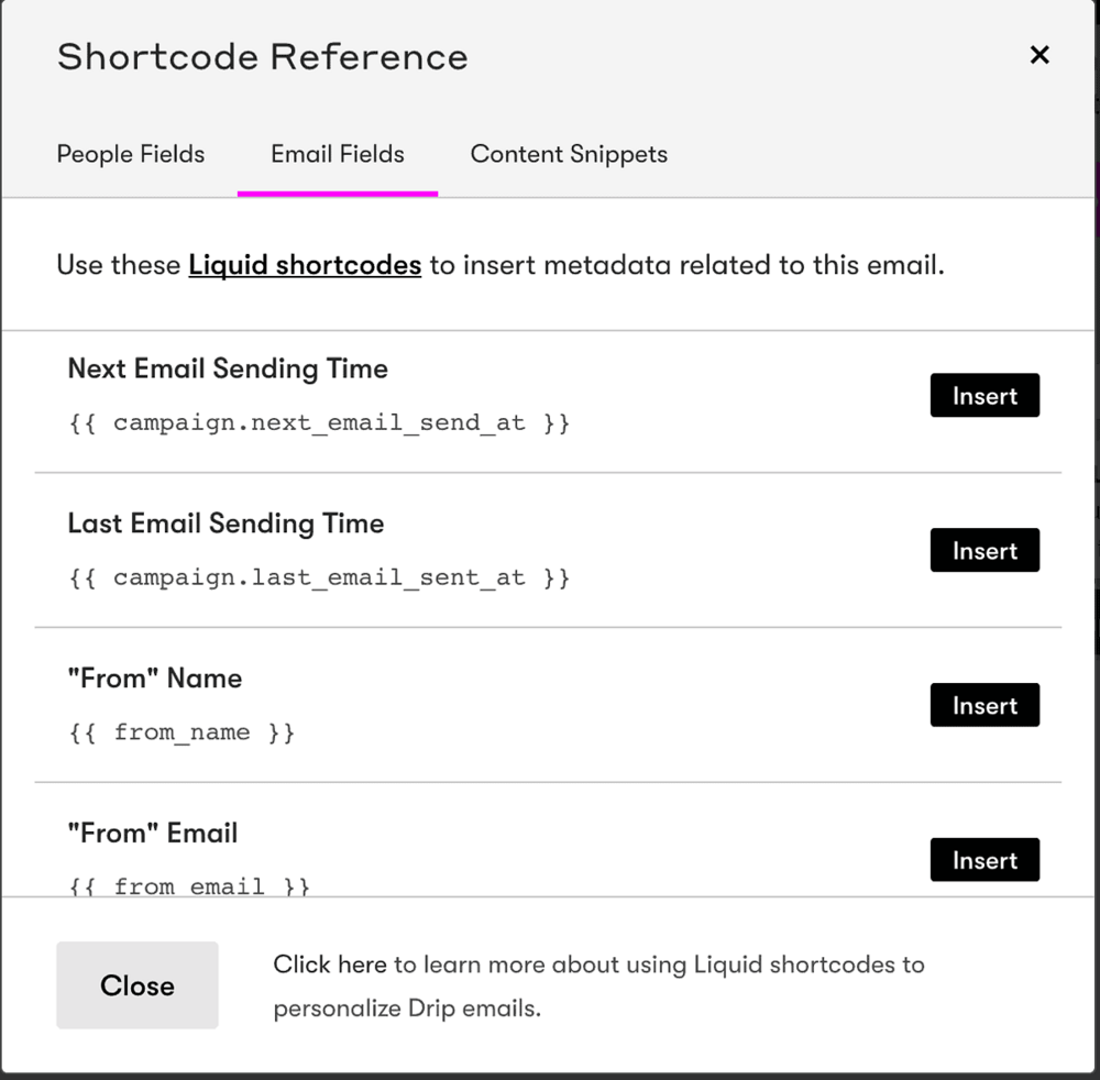 Example of Email Marketing Personalization via Shortcodes