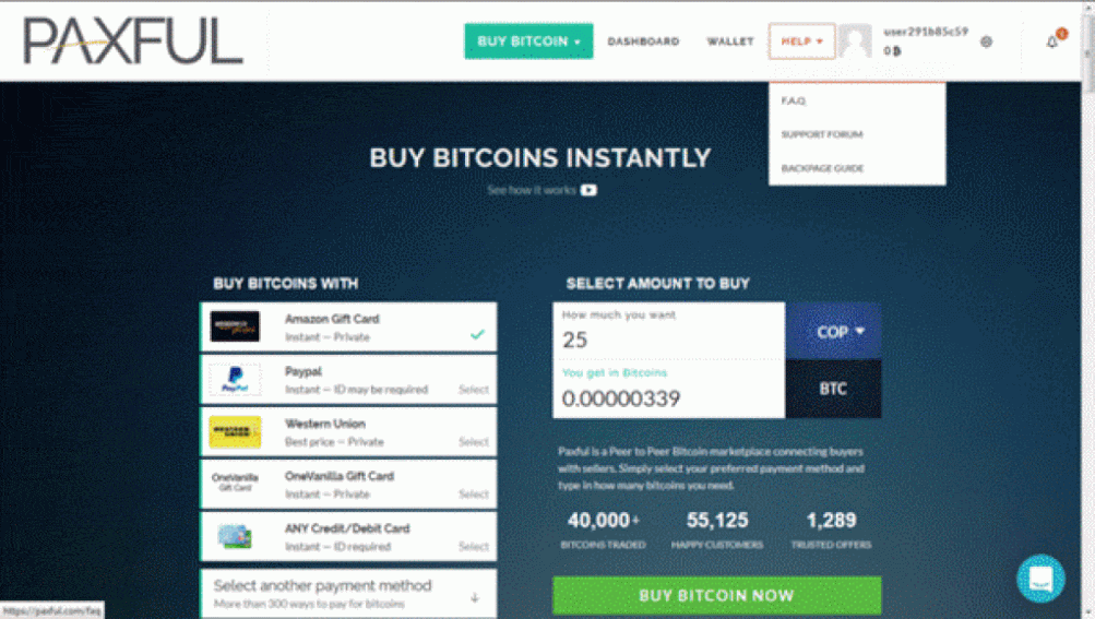 So verwenden Sie die Debitkarte, um Bitcoin auf dem Paxful zu kaufen