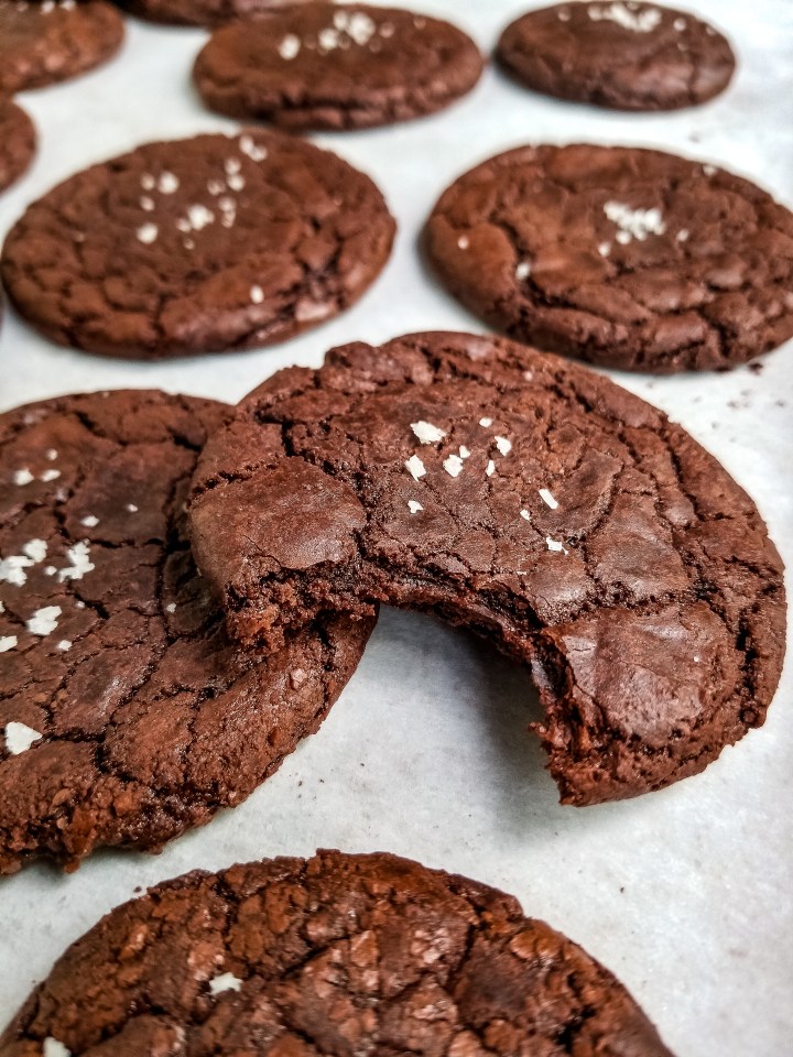 Vegan Truffle Brownie Crackle Cookies Crumbs Caramel