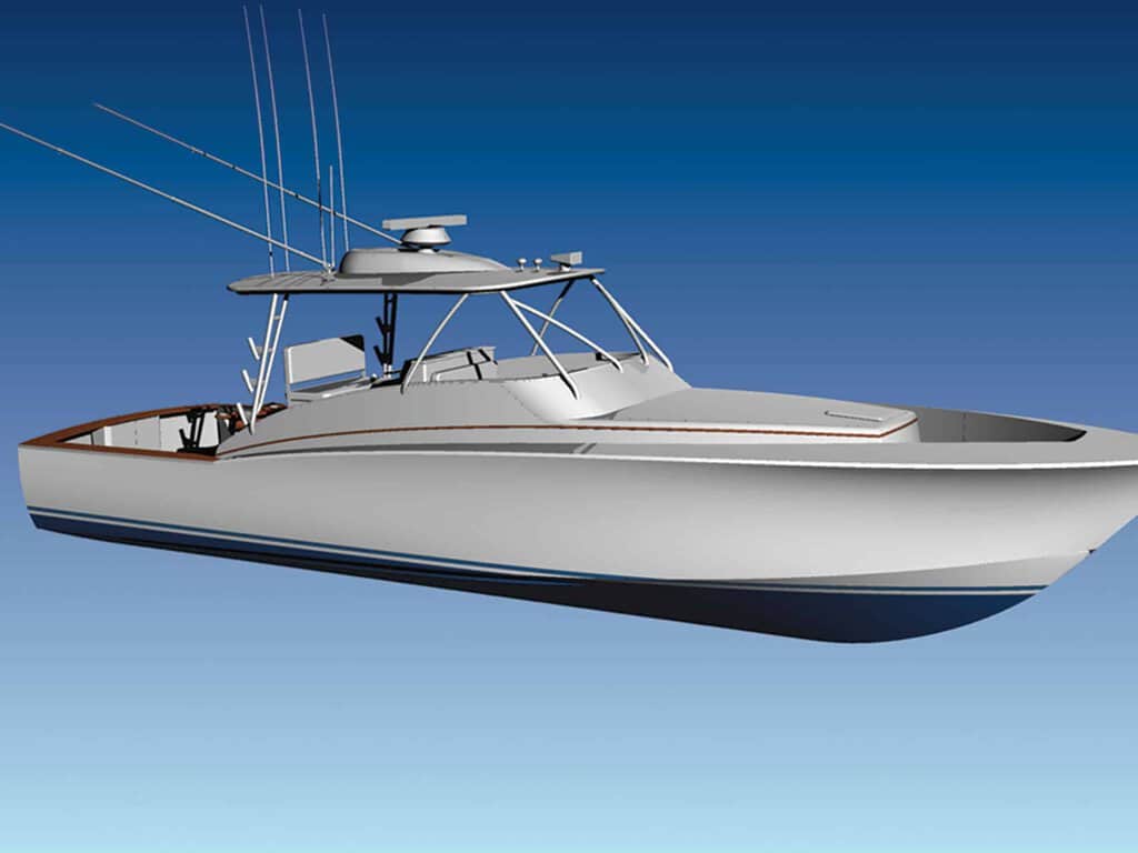 Center Console Fishing Boat Drawing