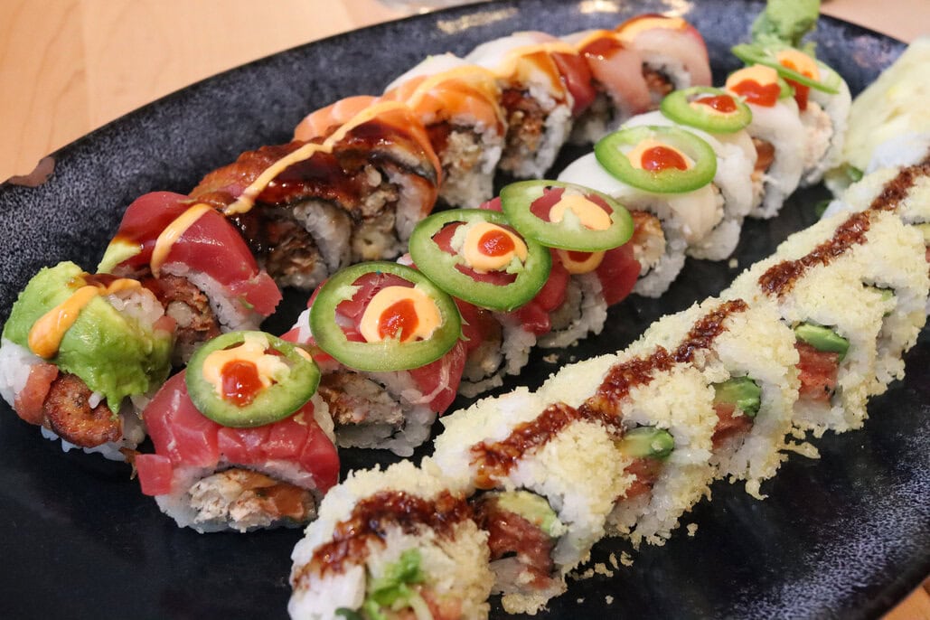 fancy sushi roll photos