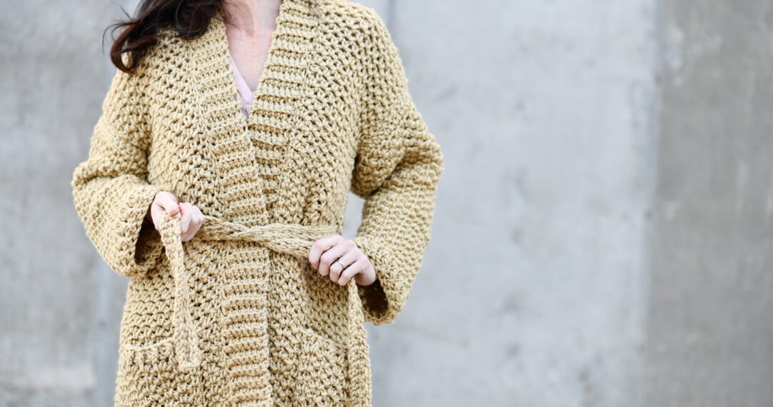 Sweater coat with belt Clearance